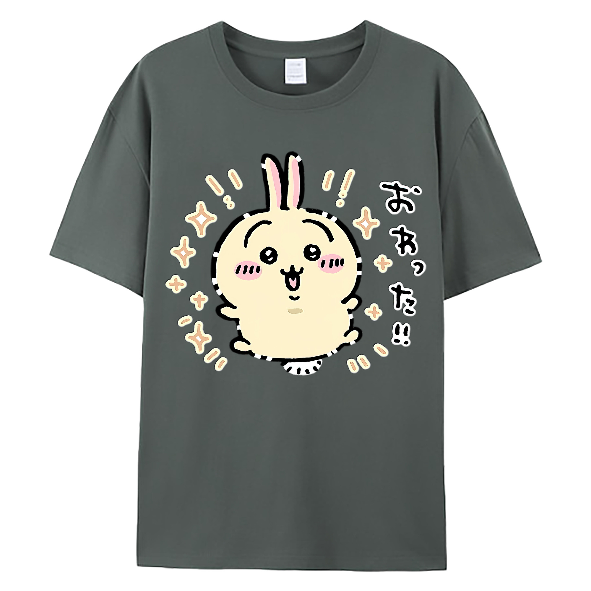 （画像用） ちいかわ うさぎ Chii-kawa usagi 綿100％ メンズ半袖Tシャツ｜肌触りやわらか＆通気性